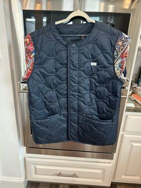 The Hundreds Navy Vest altered from limid liner jacket size XL has stains
